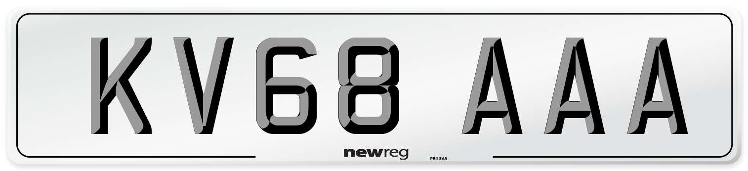 KV68 AAA Number Plate from New Reg